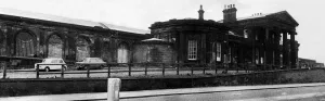 00399 Prints: A general view of the Georgian exterior of Monkwearmouth Railway Station on 5th February