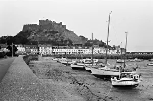 General view of the harbour in St Helier on the Channel Island of Jersey