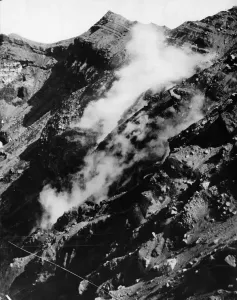 01386 Prints: General view inside the crater of the highly active volcano Mount Vesuvius on the Gulf