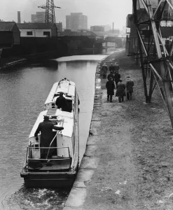 Barges Prints: General view of the Leeds to Liverpool Canal taken near Athol Street in the north of