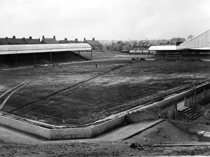 General view of Roots Hall, home of Southend United football club. January 1956