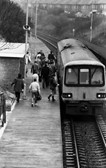 Tracks Prints: A general view of Seaburn Railway Station with its wooden platform on 13th February 1987