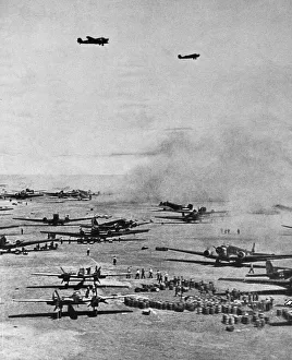 Planes Prints: General view showing a German supply airfield in use at Cyrenaica