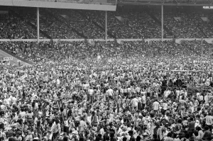General view showing the thousands of fans at the Midsummer Music concert at Wembley
