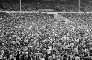 General view showing the thousands of fans at the Midsummer Music concert at Wembley