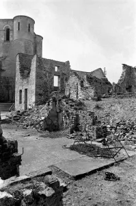 War Crimes Prints: General views of the village of Oradour-Sur-Glane in South-Western France where