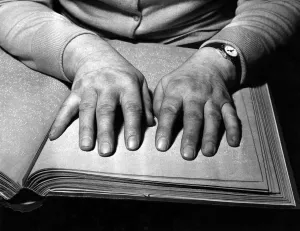 Fingers Prints: Gentle, quick, confident. The hands that mean sight to Miss Whitehead