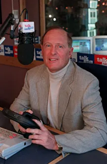 Commentators Prints: Geoff Boycott January 99 In Talk Radio studio at his new job as chief cricket