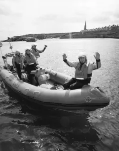 Rescue Prints: Geoff Nugent (pictured but not id d. Possibly the man on the right as he looks like