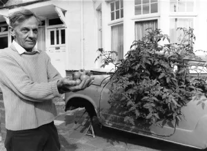 Produce Prints: Geoff proudly displays a handful of his first crop of tomatoes