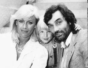 George Best and estranged wife Angie September 1984 and thir son Calum at the TVAM