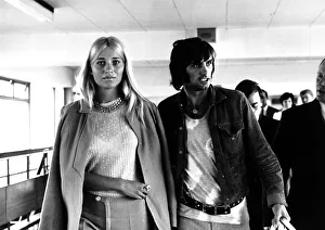 Wags Prints: George Best with girlfriend Eva Haraldsted August 1969 arrive at Manchester Airport