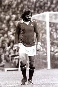 George Best of Manchester United in action against Tottenham Hotspur