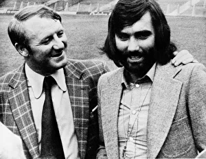 Sporting Legend Prints: George Best Manchester United football returning to club seen here with Tommy Dockety