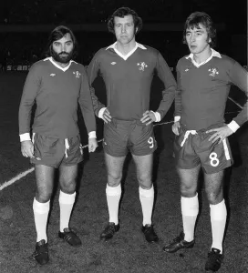 George Best, Peter Osgood, Alan Hudson (L-R) November 1975
