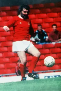 Sporting Legend Prints: George Best playing in the Sir Matt Busby testimonial match at Old Trafford 1991