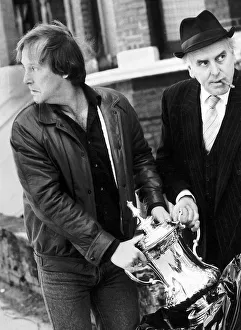 George Cole Actor with Co star in the television series Minder Dennis Waterman posing