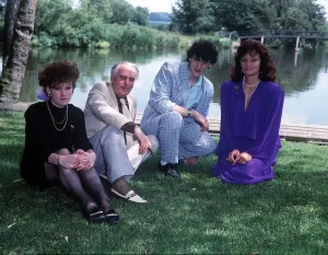 George Cole Actor with wife Penny daughter Tara Cole and son Toby