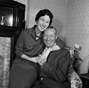 00686 Collection: George Formby and fiancee Pat Howsen of Preston pictured at her home last night