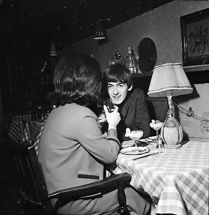 George Harrison out on a date with a friend of the family, London