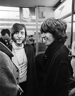 Core08 Prints: George Harrison and John Lennon off to India 15 February 1968
