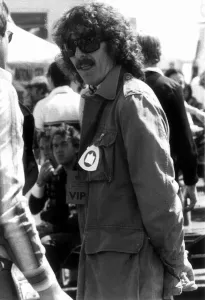 Hairstyles Prints: George Harrison at Silverstone watching the British Grand Prix, Silverstone July 1977