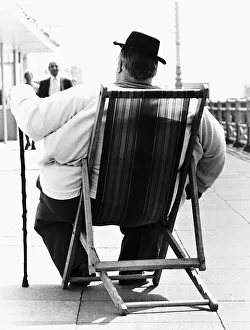 Holiday Prints: George MacAree of Newham, East London Britains fattest man at 40 stone on holiday