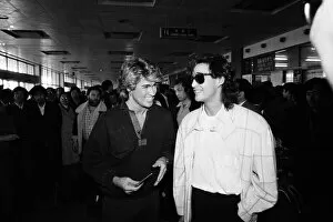 Images Dated 1st April 1985: George Michael and Andrew Ridgeley of British pop group Wham