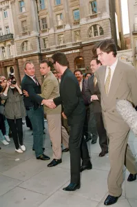 George Michael arriving at the Law Courts for his legal battle with Sony