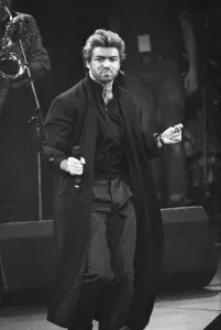 Benefit Prints: George Michael performing at the Stand by Me: AIDS Day Benefit concert at Wembley Arena