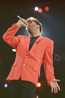 Entertainmnent Prints: George Michael performs Somebody to Love at The Freddie Mercury Tribute concert