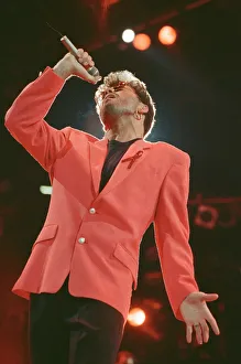 Entertainmnent Prints: George Michael performs Somebody to Love at The Freddie Mercury Tribute concert