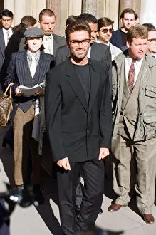 Suit Prints: George Michael pictured at the Law Courts for his legal battle with Sony