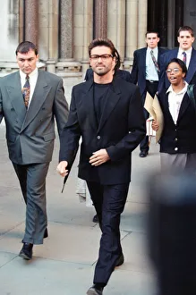 Suit Prints: George Michael pictured at the Law Courts for his legal battle with Sony