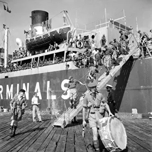 South America Prints: George Town British Guiana the Argyle and Sutherland highlanders landed at Atkinson Wharf