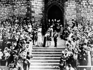 George V and Queen Mary with son Prince Edward on the occassion of his investiture