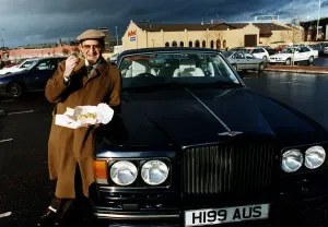 Pod Scan Prints: Gerald Weisfeld former boss of What Every Woman Wants shops eating fish