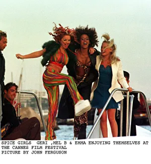 Geri Halliwell with Mel B and Emma Bunton of pop group Spice Girls at Cannes Film