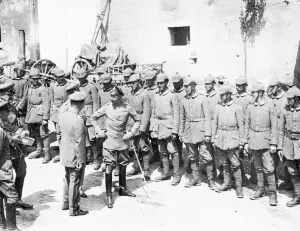 Axis Prints: German Crown Prince Wilhelm seen here cracking a joke with officers