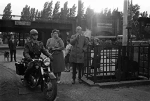 Germany Berlin Wall October 1961 Views of soldiers patrolling the Berlin Wall