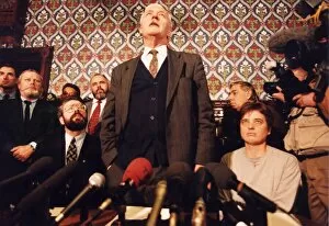 Images Dated 1st November 1994: Gerry Adams and Tony Benn at House of Commons press conference - November 1994