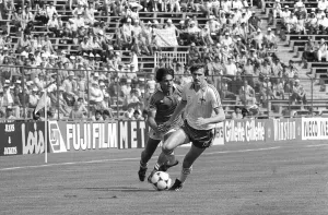 Determination Prints: Gerry Armstrong Northern Ireland 1 France 4 1982 during World cup in Spain