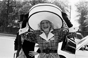 Ascot Prints: Gertrude Shilling at Royal Ascot, wearing a large straw hat
