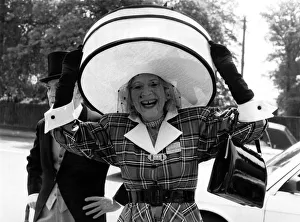 Society Prints: Gertrude Shilling wearing an outrageous hat for the Royal Ascot races