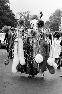 Gertrude Shilling wearing a red, white and blue Jubilee outfit at Royal Ascot