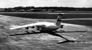 00347 Prints: This giant US Air Force Lockheed C-141 Starlifter flew direct into Newcastle Airport