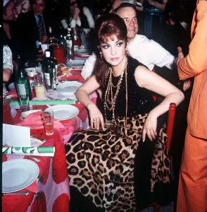 Core202 Prints: Gina Lollobrigida Italian film star at Ken Stotts midnight fashion show in Rome