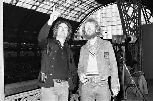 Festivals Prints: Ginger Baker (right), Drummer and founder of the rock band Cream, with Mel Bush