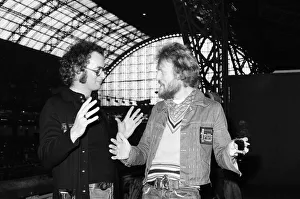 Ginger Baker (right), Drummer and founder of the rock band Cream, with Mel Bush