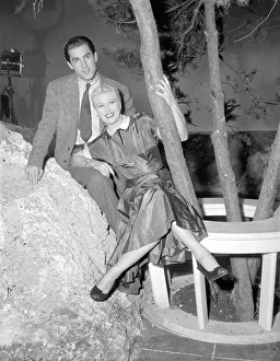 Ginger Rogers with husband Jacques Bergerac in the film Lifetime during filming